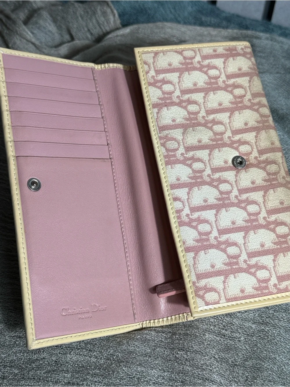 Christian Dior Trotter Long Logo Wallet - Pink
